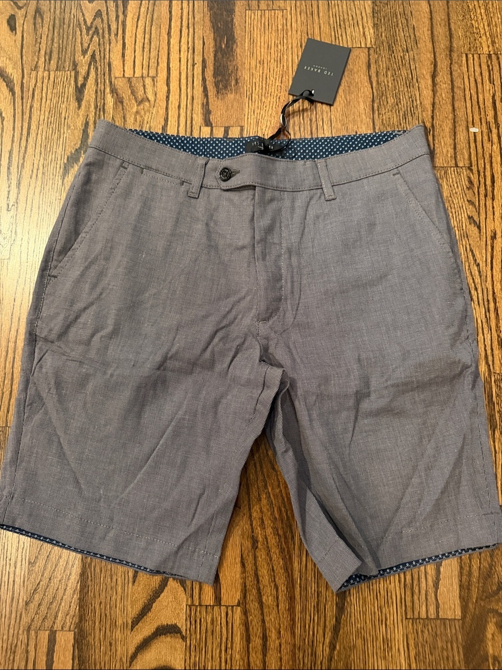 NWT Ted Baker Slate Gray Men's Flat Front Shorts